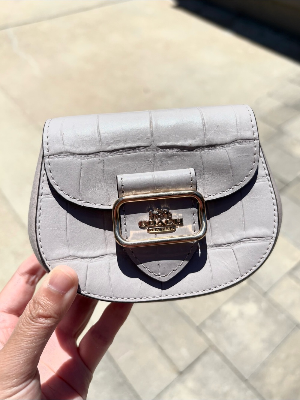 Coach Morgan Saddle Bag Clutch Grey Color (no Strap)